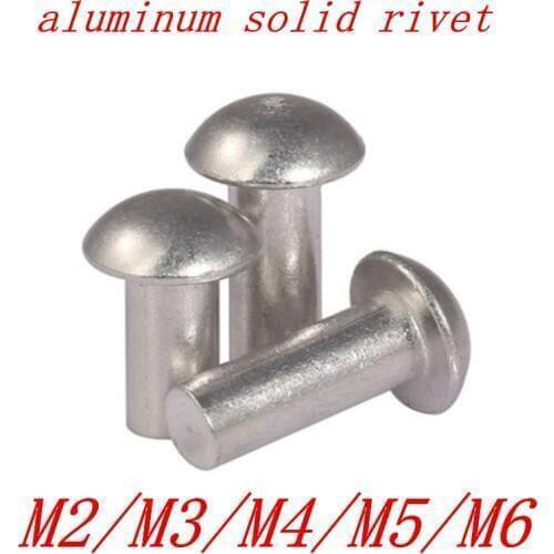 100pcs 50pcs 20pcs m2 m3 m4 m5 m6 Round Aluminum Round Solid Rivet self-plugging Rivet