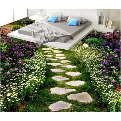3 d pvc flooring custom wall paper 3d bathroom bedroom flooring creative flowers path mural wallpaperfor walls 3d