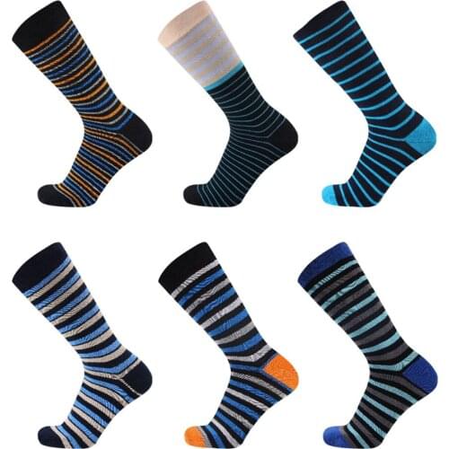 5 Pairs Stripes Running Football Athletic,Sport Socks Compression Bright Color Cotton Cycling Outdoor Basketball Travel Socks