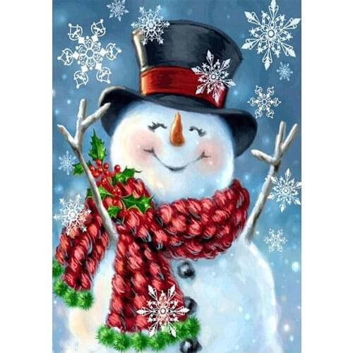 5D DIY Diamond Painting Cross Stitch Christmas Snowman Diamond Mosaic Home Decoration