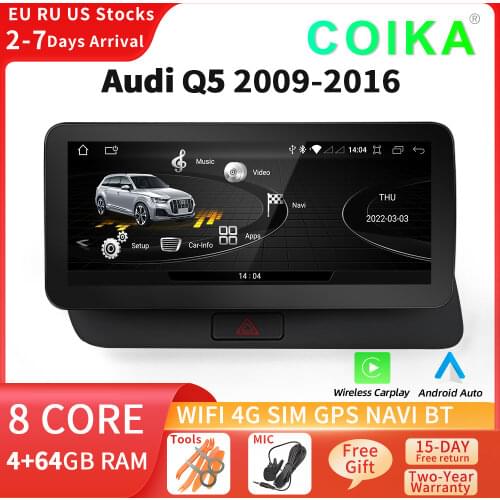 10.25" Android 10 System Car Stereo For Audi Q5 2009-2016 WIFI Google 2+32GB RAM AUX IPS Touch Screen Multimedia GPS Navi