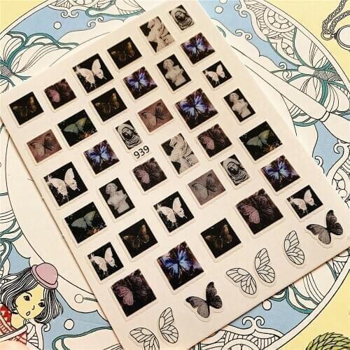 939 804 808 Butterfly in the box3D Back glue Nail Art Stickers Decals Sliders Nail ornament decoration