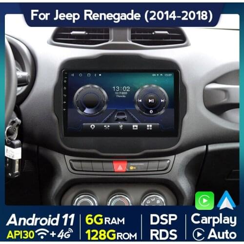 6G+128G Android 11 Car Multimedia Radio Stereo For Jeep Renegade 2014 2015 2016 2017 2018 GPS Navigation Video DVD Player WIFI
