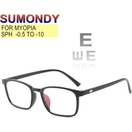 Nearsighted Prescription Glasses Myopia -0.5 TO -10 Women Men Eyeglasses Anti Blue Light Discolored Diopter Customizable UF120