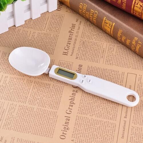 Digital Spoon Scale 500g/0.1g, Kitchen Gram Measuring Spoon Plastic Food Measuring Scale, Small Baking Scale with LCD Display