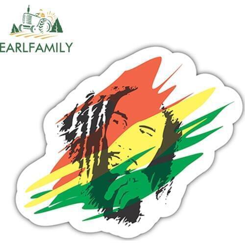 EARLFAMILY 13cm x 11cm BOB MARLEY Sticker Decal Jamaica Reggae Vinyl Bumper Wall Vinyl Decal Waterproof Accessories