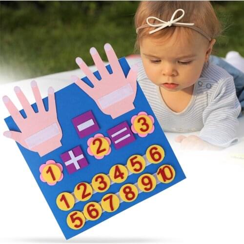 1Set Handmade Felt Finger Numbers Math Toy 30*30cm Children Counting Math Toy Teaching Aids DIY Craft Intelligence Develop