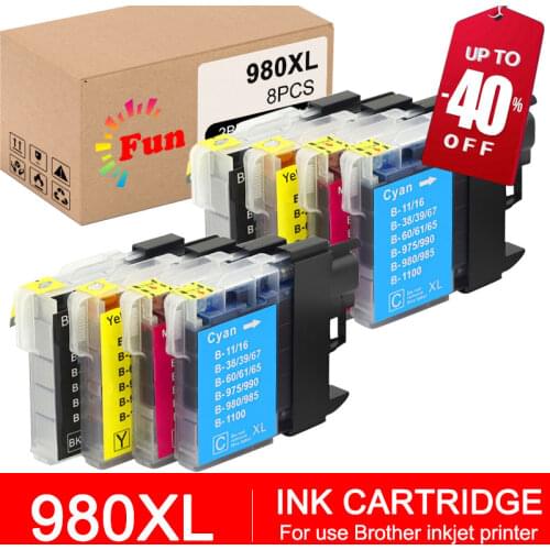 FUN printing LC985 LC1100 Ink Compatible for Brother DCP-595CN J715W 6690CN 6690CW J515N J125 J315W J515W J140W MFC-6890CDW
