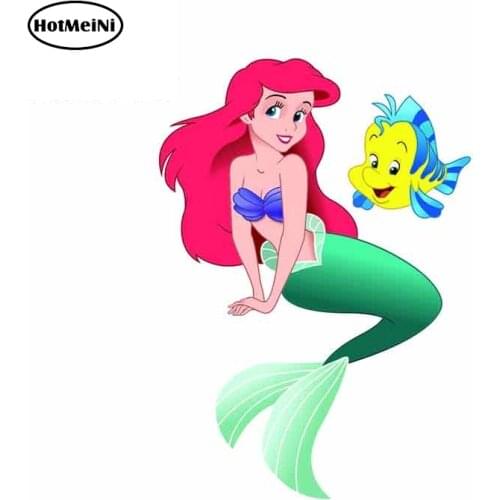 HotMeiNi 13cm x 9.2cm for Ariel and The Little Fish Funny Car Stickers Bumper VAN Fine Decal JDM Vinyl Car Accessories Cartoon
