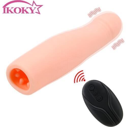 Sex Toys For Men Penis Enlarger Sleeve Realistic Dildo Vibrator Electric Penis Vibrating Cock Sleeve Delay Ejaculation Reusable
