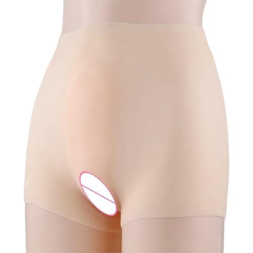 Artificial Sex Fake Underwear Enhancer Hip Silicone Realistic Vagina Panties Shemale Crossdresser Pussy Pants Transgender