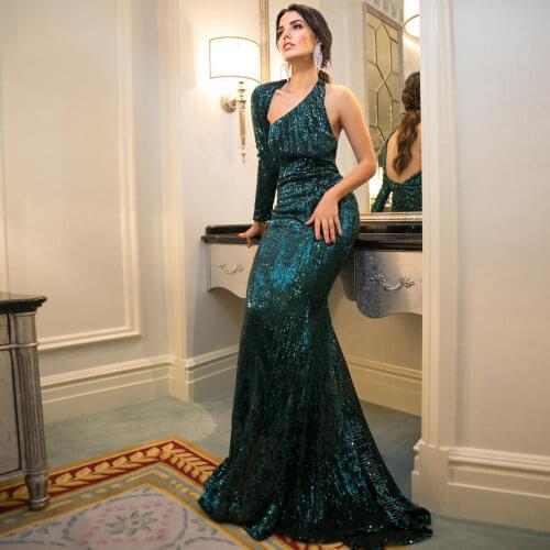 Celebrity Exquisite Green Asymmetrical Evening Dress A-Line Floor Length Prom Dress Backless Arabia Formal Party Dress Plus Size