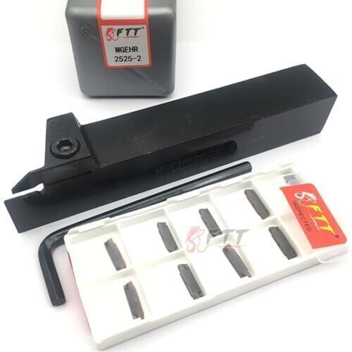 10PCS MGMN200 T FT1125 Grooving Cut-Off Turning Tools Carbide Inserts 1PC MGEHR2525-2 CNC Groove Cutter Lathe Toolholder