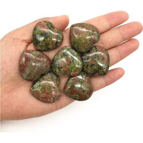Beautiful 1PC Natural Unakite Heart Love Shaped Quartz Crystal Gemstone Reiki Stone DIY Craft Natural Quartz Crystals