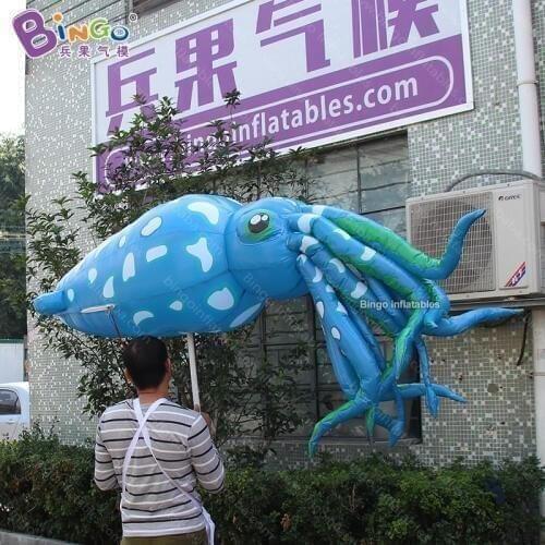Personalized 2.4 meters big blue inflatable squid / giant inflatable squid / giant inflatable squid balloon toys