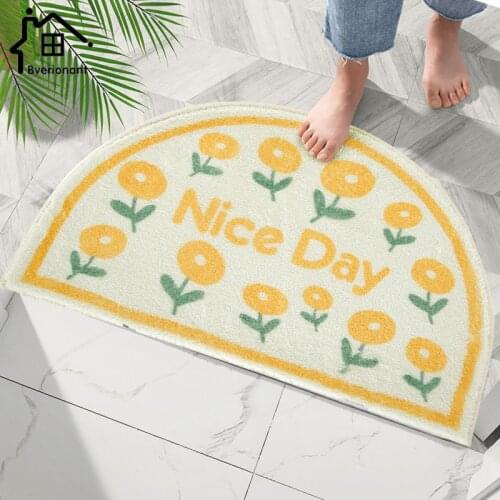Non-slip Mat Flower Printed Doormat Bathroom Toilet Area Rug Cute Entrance Doormats For Living Room Decoration Absorbent Carpet