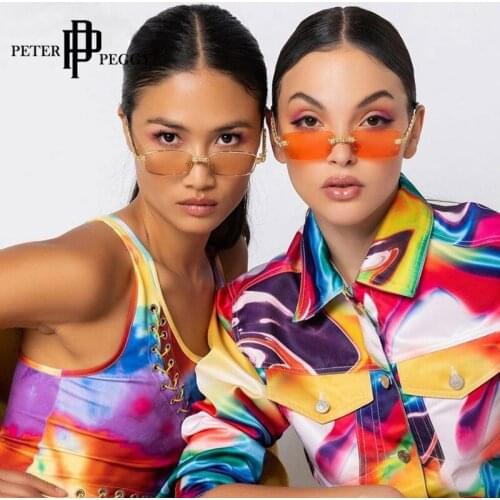 New Diamond Sunglasses Women Trend Rimless Glasses Men Crystal Ladies Luxury Sunglasses UV400 Female Eyeglasses