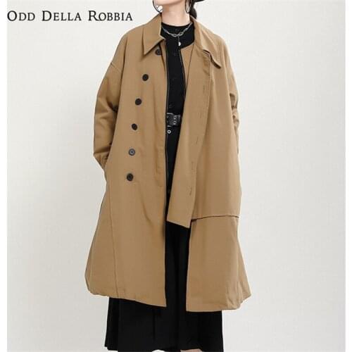 OddDellaRobbia Autumn Winter Women Fashion Classic Tailoring Thin Cotton Long Trench Coat Single-Breasted Padded Coat Jacket1664