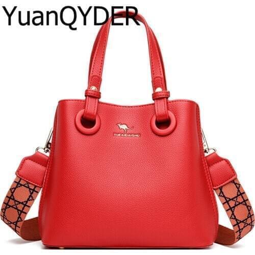 Simple Womens Handbag 2020 New Korean Style Ladies Genuine Leather Shoulder Bags Fashion Designer Crossbody Bag Travel Totes