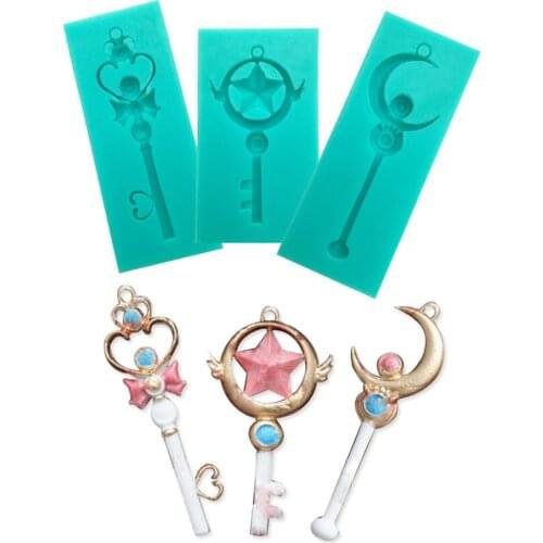 Stars moon love magic wand Silicone soap chocolate mold Fondant cake Decorating Baking Tool gateau cupcake toppers patisserie