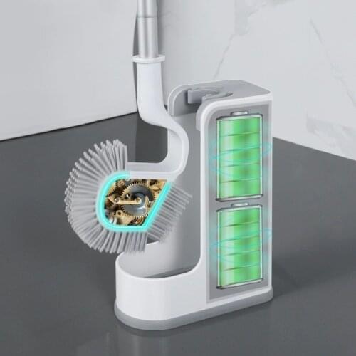 Silicone Toilet Brush TPR Double-sided Toilet Brush Rubber Head Holder Toilet Cleaning Set Household Floor Bathroom Accessories