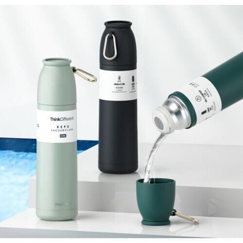 500ml Large Capacity Stainless Steel Thermos Bottle Creative Tumbler Water Bottle Outdoor Portable Sports Bottle With Lid