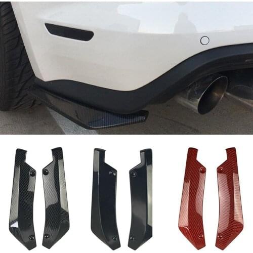 2Pcs Universal Car Rear Bumper Lip Spoiler Diffuser Splitter Scratch Protector Universal Lightweight Car Rear Bumper Splitter