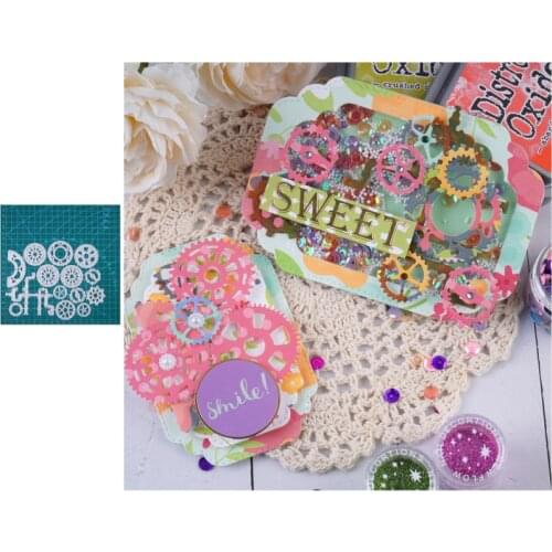 YaMinSanNiO 13 pcs Gear Set Metal Steel Embossing Cutting Dies Craft Dies Scrapbooking DIY Card Making Photo Decor Decoration