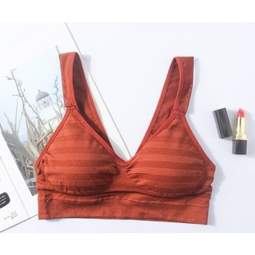 Women Striped Tube Tops Fashion Bras Firness Underwire Beauty Back Tube Top Sexy Lingeries