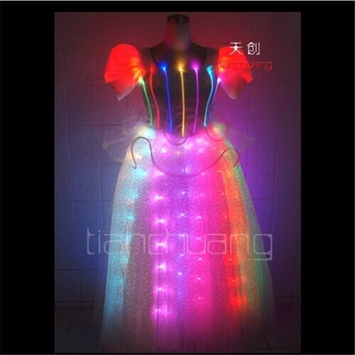TC-41 Full colorProgrammable dance dress led costumes ballroom singer wears stage show clothing disco wedding colorful lighting