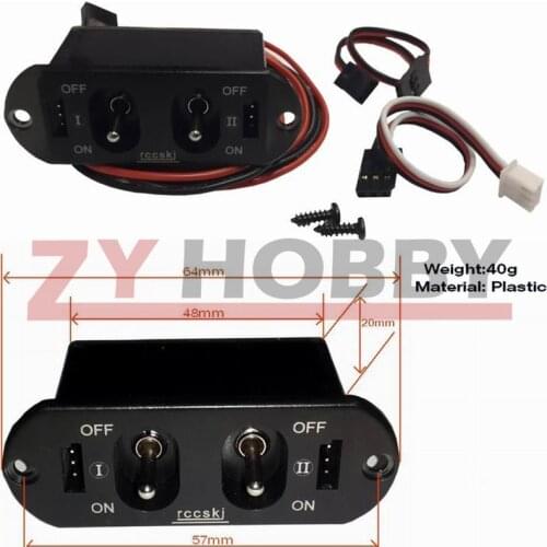 1Pc 3.5-13V 15CM Wire Charging & Double switch Fit FUTABA/ JR connector