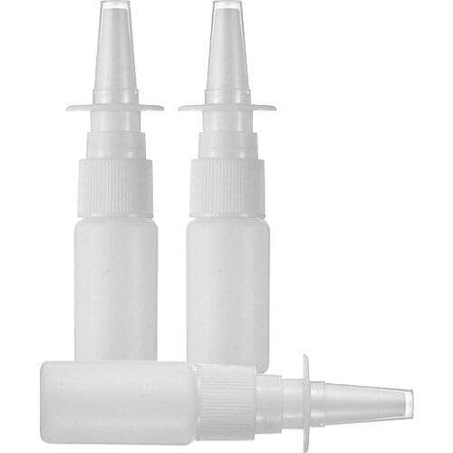10pcs plastic nasal spray bottle 15ml Oral spray bottles container nasal pump bottles packaging White Medical Container