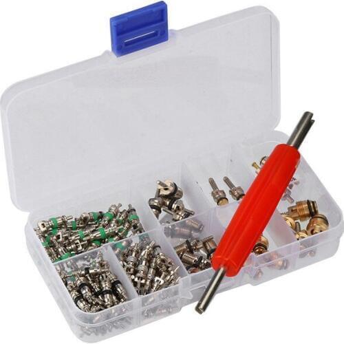 135 pcs AC A/C Valve Core Valves for R134A Air Conditioning valves Assortment