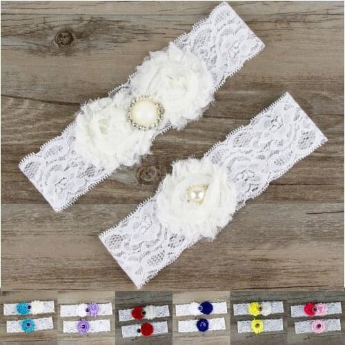 2pcs/Set Bridal Flowers Garter Keepsake Toss Vintage Lace Garters Cream Wedding Garter Set Bridal Accessories
