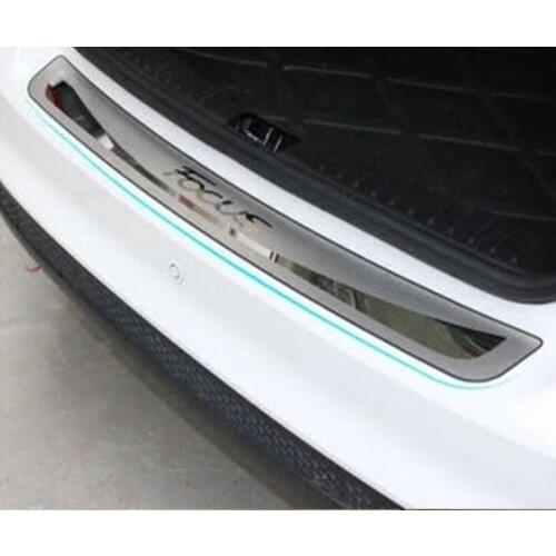 2012 2013 2014 for Ford Focus Mk3 Hatchback Rear Deck Bumper Protector Panel Boot Cover Sill Plate Trunk Trim