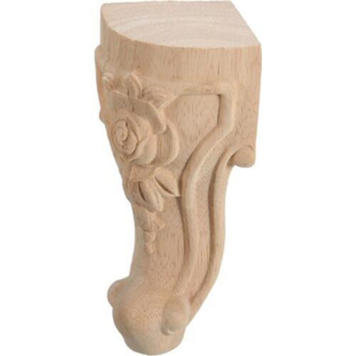 4PCS 15*6cm European solid wood rose carved furniture legs, suitable for TV cabinet, sofa, coffee table, etc