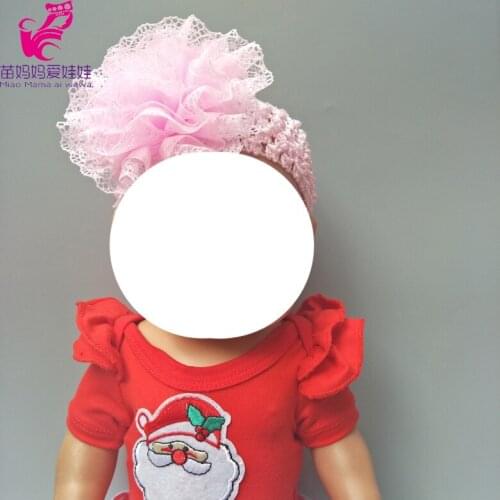 43cm reborn baby doll Pink flower hairband for 18 inch girl doll head band baby doll accessories