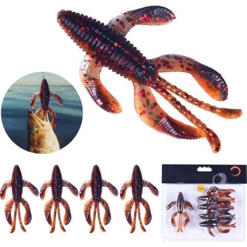 5pcs Artificial Fishing Shrimp Lure 7.5cm/6.5g Fishing Shrimp Bait Four-wheel Drive Shrimp Bionic Fishing Lure Fishing Supplies