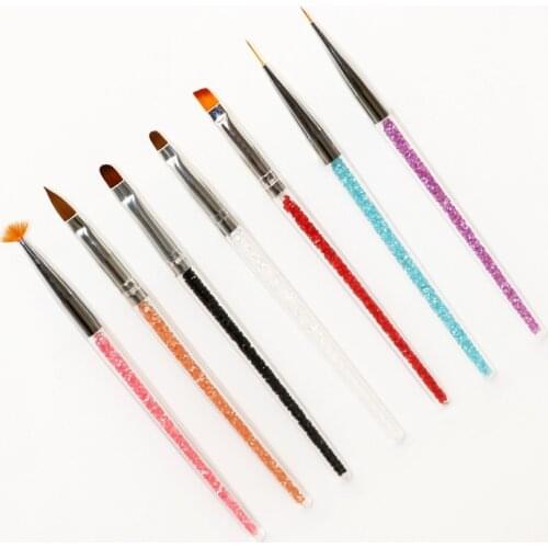 7PCS Nail Art Brushes Gel Painting Nail liner brushes Brush Pens Nail Art Pens Flower Drawing Brush For Dotting Painting YJY