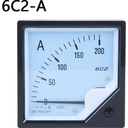 DC Meter 6C2 Analog Panel Ammeter AMP Ampere Current Meter Gauge 6C2-A Amperemeter 30A 50A 75A 100A 200A 500A 750A 75mV