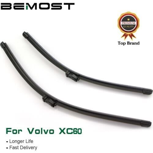 BEMOST Car Wiper Blades Natural Rubber For Volvo XC60 Fit 2008 2009 2010 2011 2012 2013 2014 2015 2016 Year Fit Push Button Arm