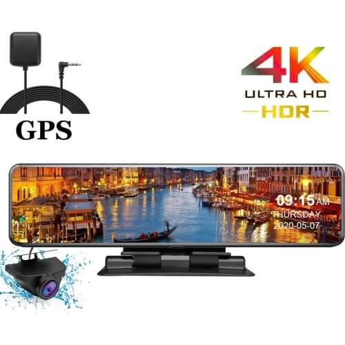HGDO 4K 3840×2160 Car DVR GPS Track Dashboard Video Recorder Sony IMX415 Rear View Mirror Camera Auto Registrar Console Dvrs