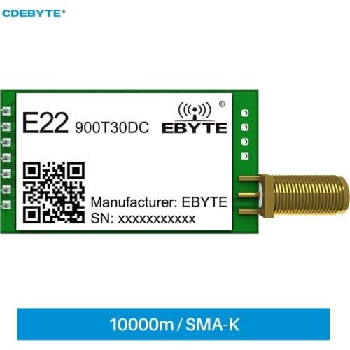 SX1262 RF Chip LoRa Module 868.125MHz UART Wireless Module E22-900T30DC 30dBm DIP Package 10km Long Range Low Power Consumption