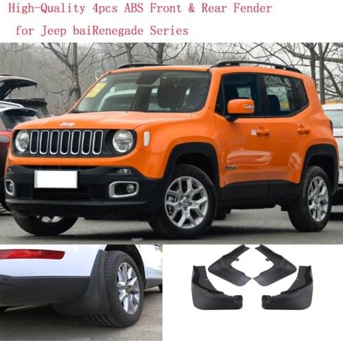 High-Quality 4pcs ABS Front & Rear Fender for Jeep baiRenegade Series Car Mud Flaps Splash Guard Mudguard Mudflaps Accessories