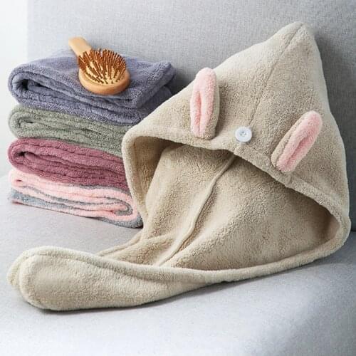 Home Shower Cap Dry Hair Towel Super Absorbent Quick-drying Cap Baotou Towel Bathing Hat Bathroom Accessories