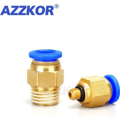 Pneumatic Air Tube Connector The Air Compressor Parts Straight Push In Pneumatic Fitting 1/2''1/4''3/8''1/8''Male-4 6 8 10 12mm