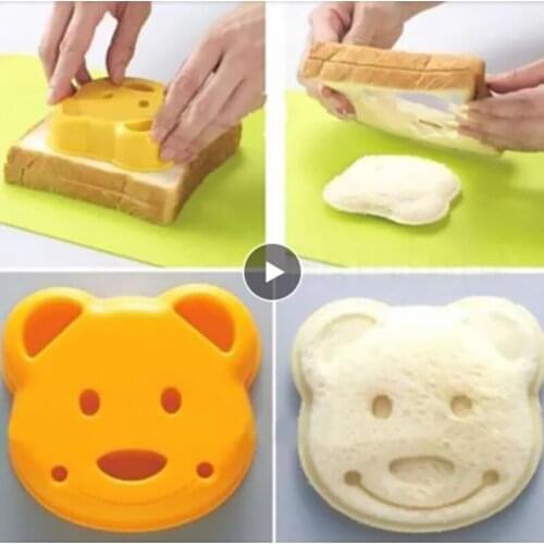 Toast Bread Making Cutter Mould Teddy Bear Sandwich Mold Cute Baking Pastry Tools Children Interesting Food Kitchen Accessories