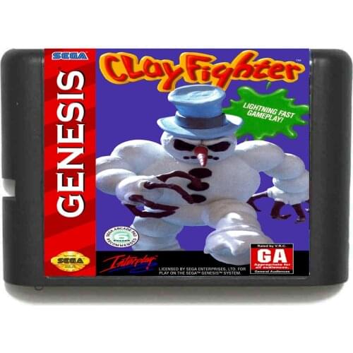 Clay Fighter NTSC-USA 16 bit MD Game Card For Sega Mega Drive For Genesis