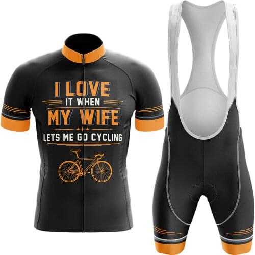 I Love My Wife Cycling Jersey set Maillot Ropa Ciclismo Cycling Bicycle Clothing MTB Bike Clothes Uniform Cycling Set