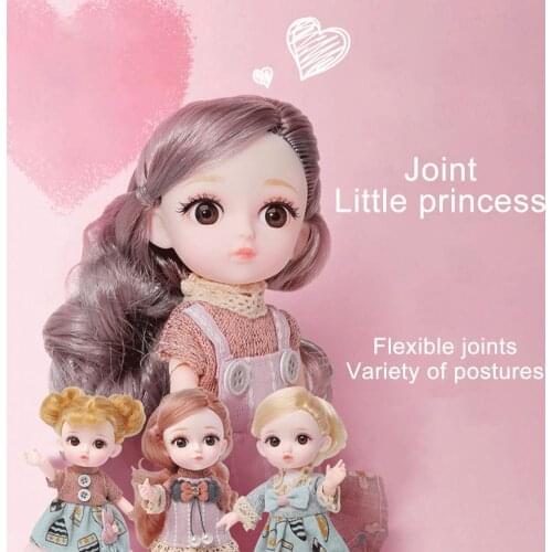 1Set Doll Set Delicate Makeup Movable Joint Comfortable Touch Princess Girl Doll Toy Children Girls Interactive Game